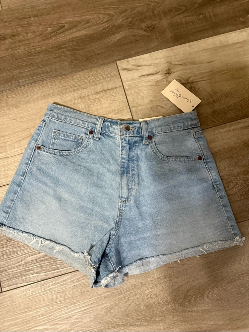Universal Thread Light Blue High-Rise Denim Cutoff Shorts